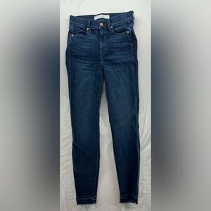 AYR Jeans Womens 27x30 Dark Blue The Riser Skinny Fit Denim Stretch Fray Hem